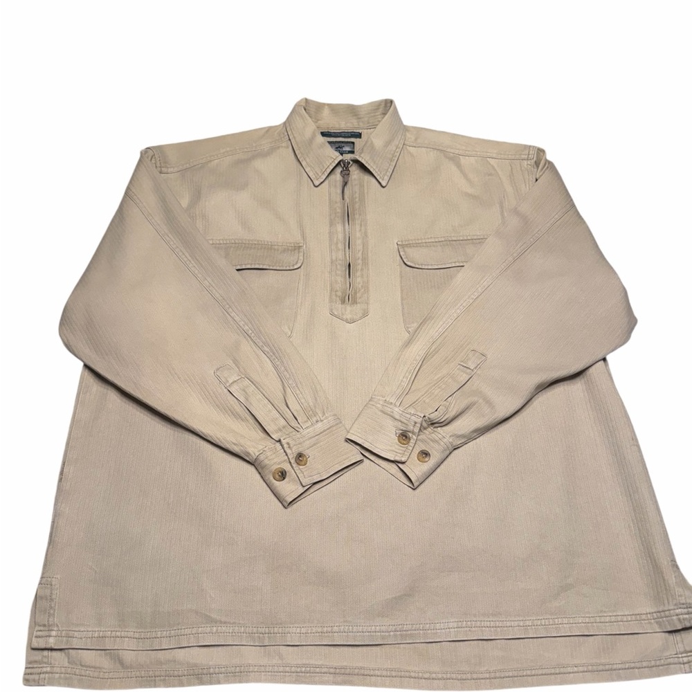 Beverly Hills Polo Club vintage-style quarter-zip long-sleeve pullover shirt Xl